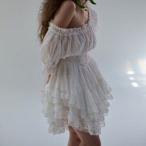Selkie Ivory Shipwrecked Mini Dress Lace White